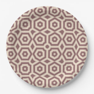 beige-braune geometrische Muster Deko Pappteller