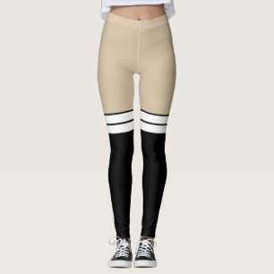Beige Braune Hautfarbe Schwarz Weiße Kniestrümpfe  Leggings