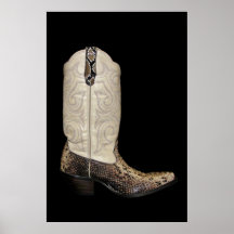 Beige-braune Schlangenleder-Cowboystiefel