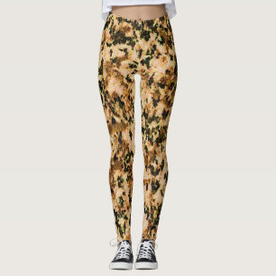 Beige Braune & Schwarze Leggings