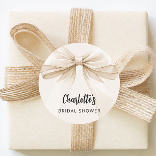 Beige Brautparty Runder Aufkleber