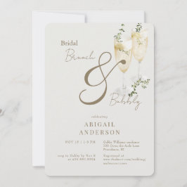 Beige Bridal Brunch & Bubbly Dusche Einladung