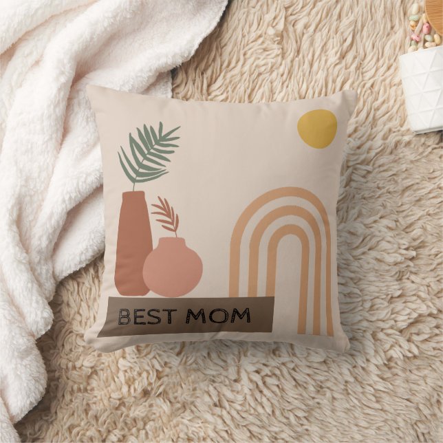 Beige Brown Bohemisch Square Kissen (Decke)