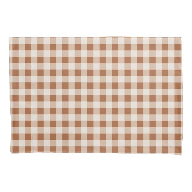 Beige Brown Buffalo Kariert rustikale Dekoration Kissenbezug (Vorderseite)