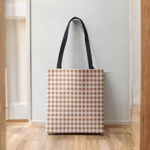 Beige Brown Buffalo Kariert Rustikaler Charme Tasche