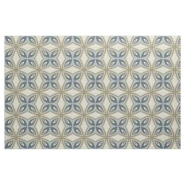 Beige Brown Gray Blue Batik Floral Star Muster Stoff (Fat Quarter (45,7 x 55,9 cm))