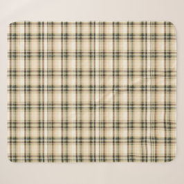 Beige Brown Green Tartan Kariertes Geschenk für Ih Sherpadecke