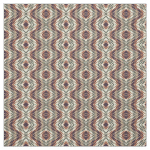 Beige Brown Olive Green Aztec Mosaikmuster Stoff