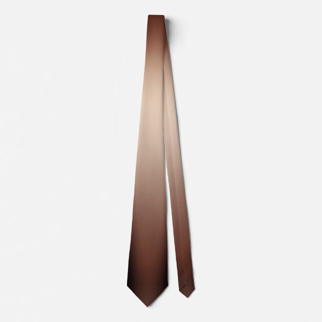 Beige Brown Ombre Gradient Mens Neck Tie Krawatte (Vorderseite)