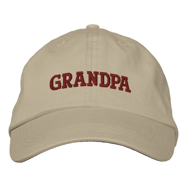 Beige Brown Opa bestickte Baseballkappe (Vorderseite)