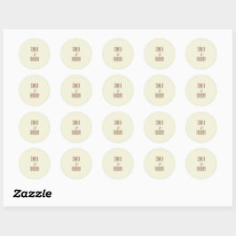 Beige Brown Runder Aufkleber