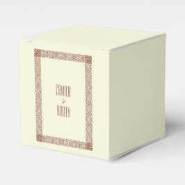 Beige Brown Rustic Islamic Geometric Single Border Geschenkschachtel
