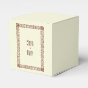 Beige Brown Rustic Islamic Geometric Single Border Geschenkschachtel