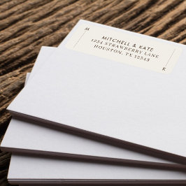 Beige Brown Simple Line Monogram Wedding