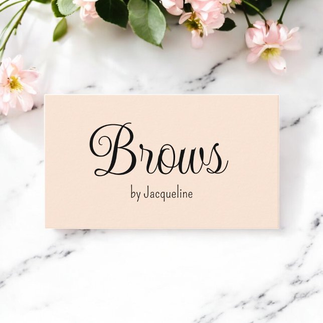 Beige Brows Beauty einfaches Skript Visitenkarte (Von Creator hochgeladen)