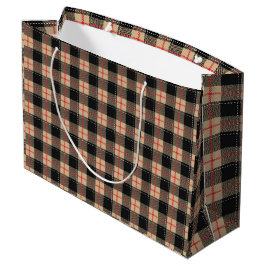 Beige Buffalo Kariert Große Geschenktüte