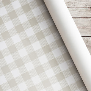 Beige Büffel-Karo Weihnachten Geschenkpapier