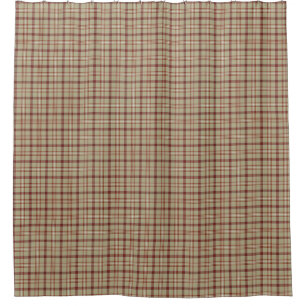 Beige-Burgunder-Karo-Duschvorhang Duschvorhang