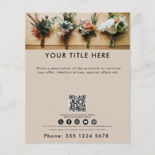 Beige Business Foto Banner QR Code Social Media Flyer