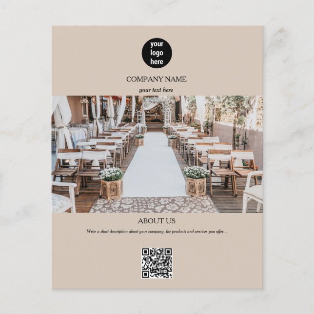 Beige Business Logo Promotional Advertising Flyer (Vorne)