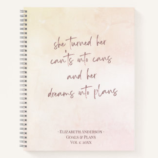 Beige Buts & Plans Nom Journal Carnet