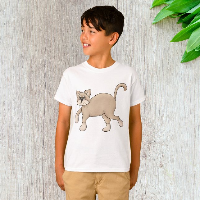 Beige Cat Drawing with Green Eyes T-Shirt (Von Creator hochgeladen)
