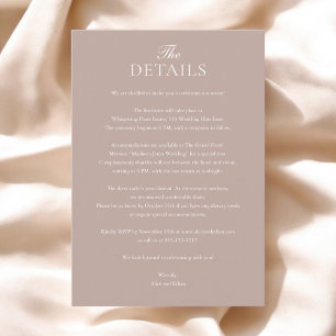 Beige Champagne Wedding Details Foto Begleitkarte