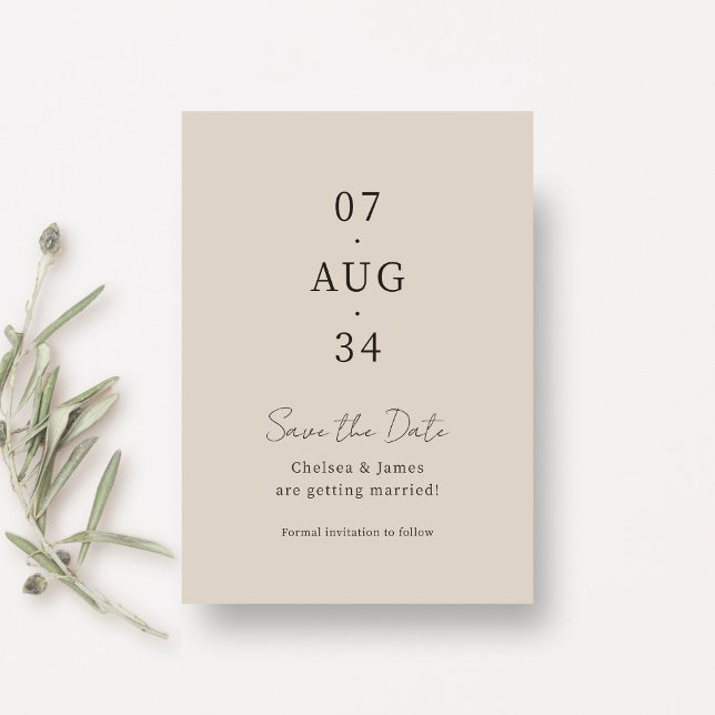 Beige | Chic Minimal Wedding Save the Date (Von Creator hochgeladen)
