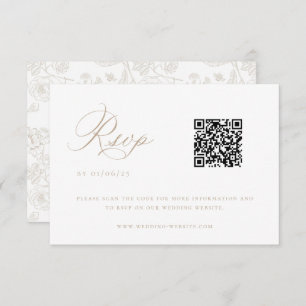 Beige Chinoiserie Wedding QR Code Einladung