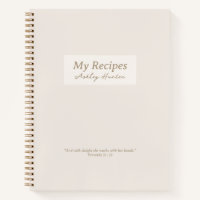 Beige Christian Proverbes 31:3 Verse Recette Livre