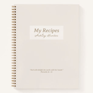 Beige Christliche Sprichwörter 31:3 Verse Rezept B Notizbuch