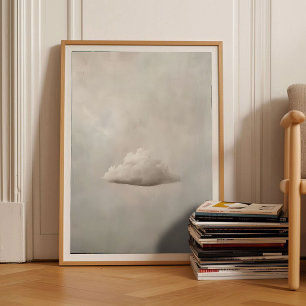 Beige Cloud-Druck Moody Cloud-Malerei Beige Wand Poster