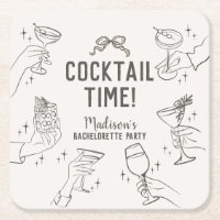 Beige Cocktail Party Retro Junggeselinnen-Abschied