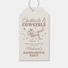 Beige Cocktails und Cowgirls Rodeo Bachelorette Geschenkanhänger