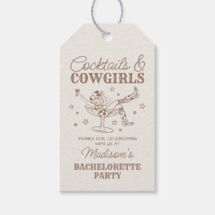 Beige Cocktails und Cowgirls Rodeo Bachelorette Geschenkanhänger