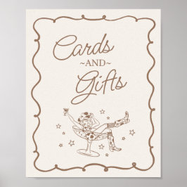 Beige Cocktails und Cowgirls Rodeo Cards & Geschen Poster