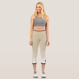 Beige Color Gradient with Aboriginal Flag Capri Leggings