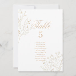 Beige Corner Floral Boho Hochzeitssitzkarten Einladung