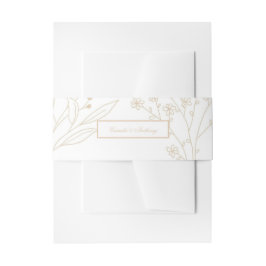 Beige Corner Floral Boho Wedding Einladungsbanderole