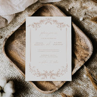 Beige Cottage Hochzeitseinladungskarte Braune Einl