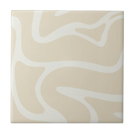 Beige Cream Simple Organic Pattern Fliese
