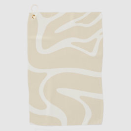 Beige Cream Simple Organic Pattern Golfhandtuch