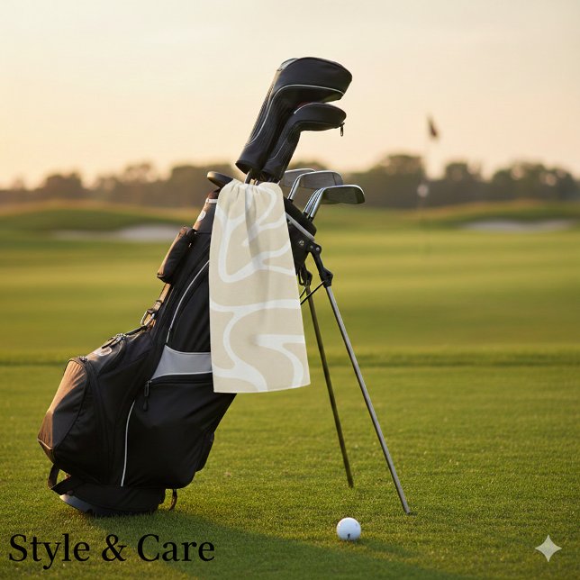 Beige Cream Simple Organic Pattern Golfhandtuch (Beige Cream Simple Organic Pattern Golf Towel)