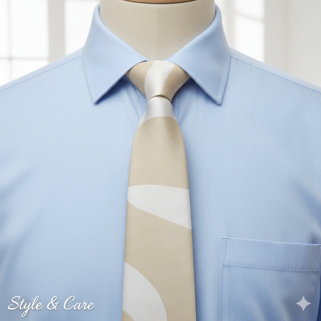 Beige Cream Simple Organic Pattern Krawatte (Beige Cream Simple Organic Pattern Neck Tie)