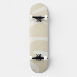Beige Cream Simple Organic Pattern Skateboard
