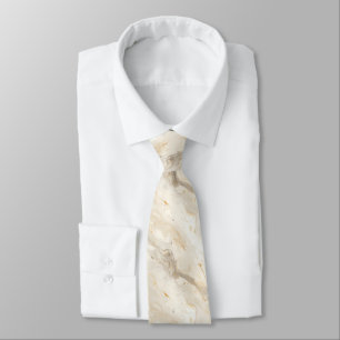 Beige Creme Brown Gold Marmor Swirl Herren Krawatte