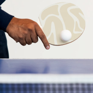 Beige Creme einfaches organisches Muster Tischtennis Schläger