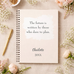 Beige-creme-farbenes inspirierendes Zitat Notizblock