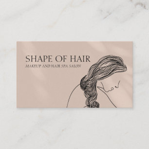 Beige Creme Frauenkörper Feminine Haarschnitt Visitenkarte