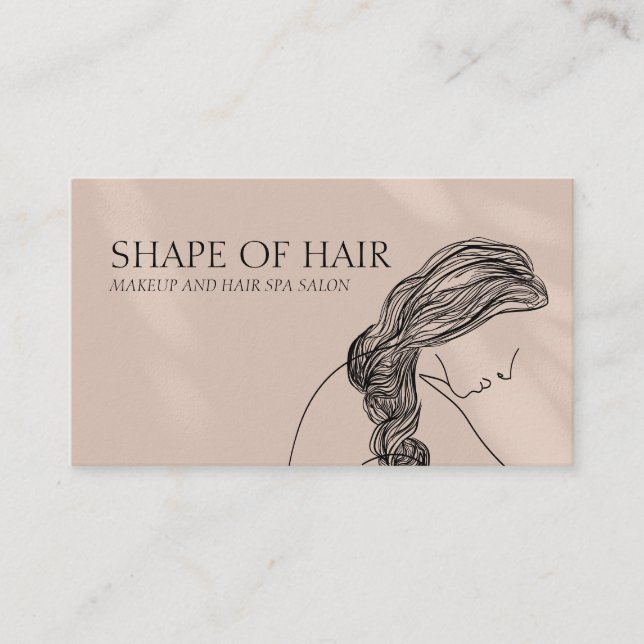 Beige Creme Frauenkörper Feminine Haarschnitt Visitenkarte (Vorderseite)